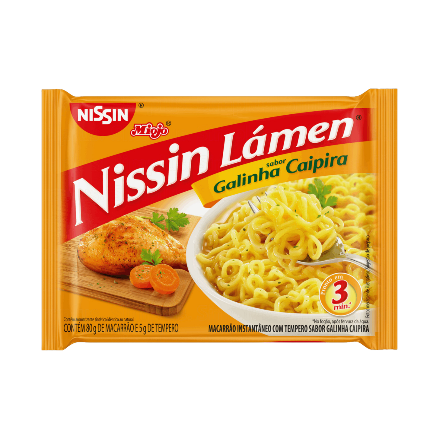 Macarrão Instantâneo (Miojo) Sabor Galinha Caipira - NISSIN - 85g