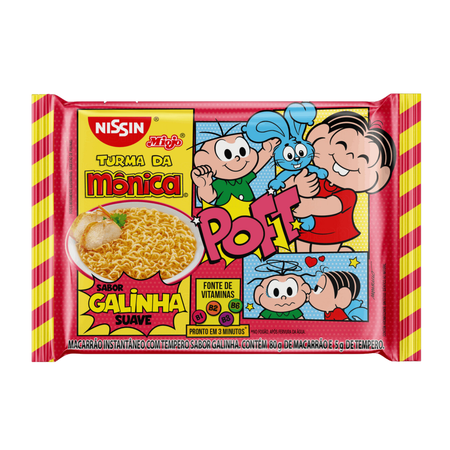Macarrão Instantâneo (Miojo) Turma Da Mônica Sabor Galinha - NISSIN - 80g