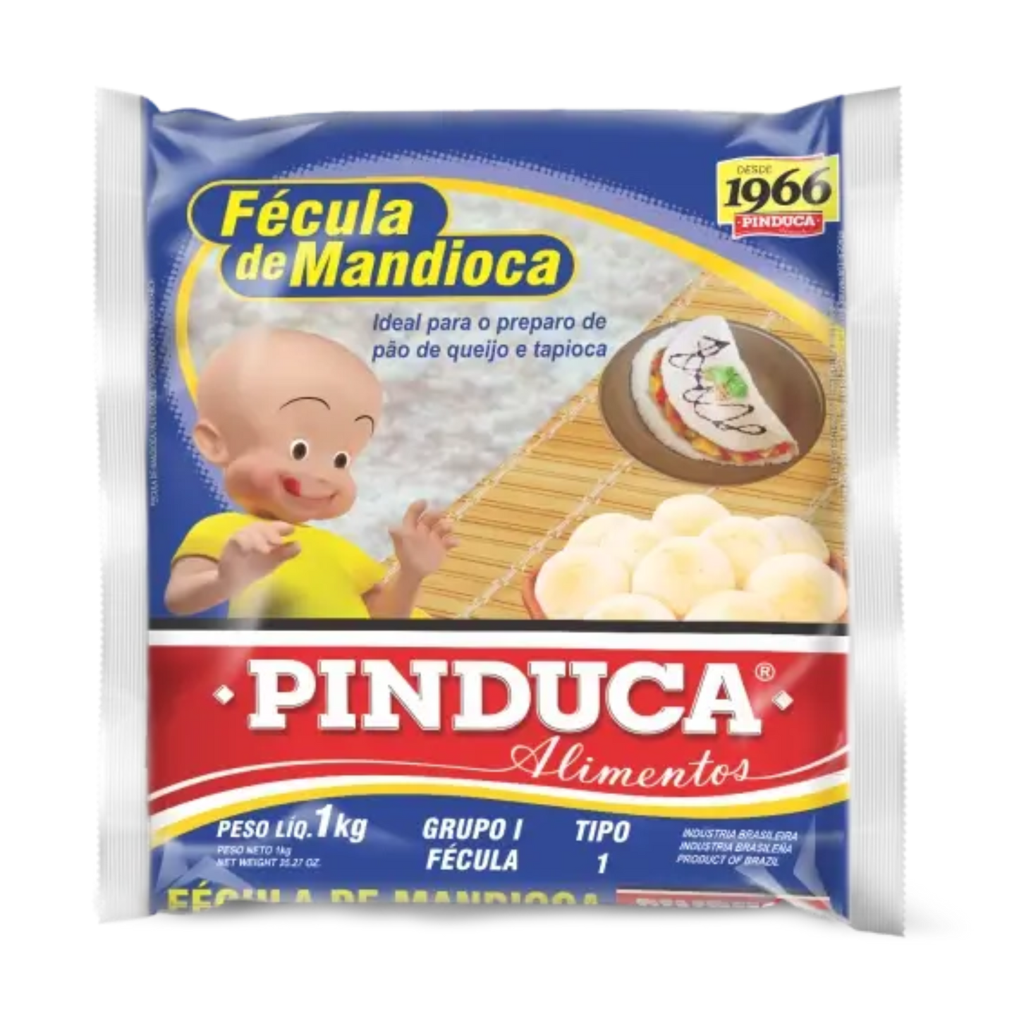 Fécula de Mandioca para Tapioca - PINDUCA - 1KG