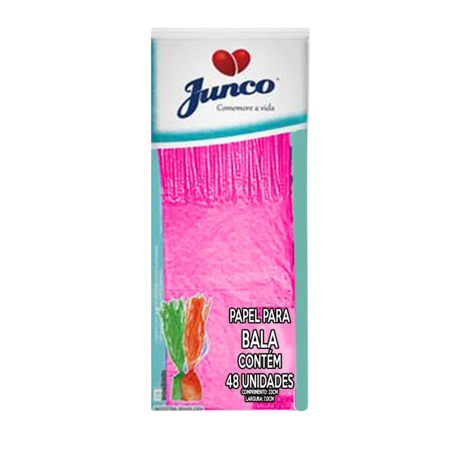 Papel Para Bala Rosa Franja - JUNCO - 48und - 23x7,5cm