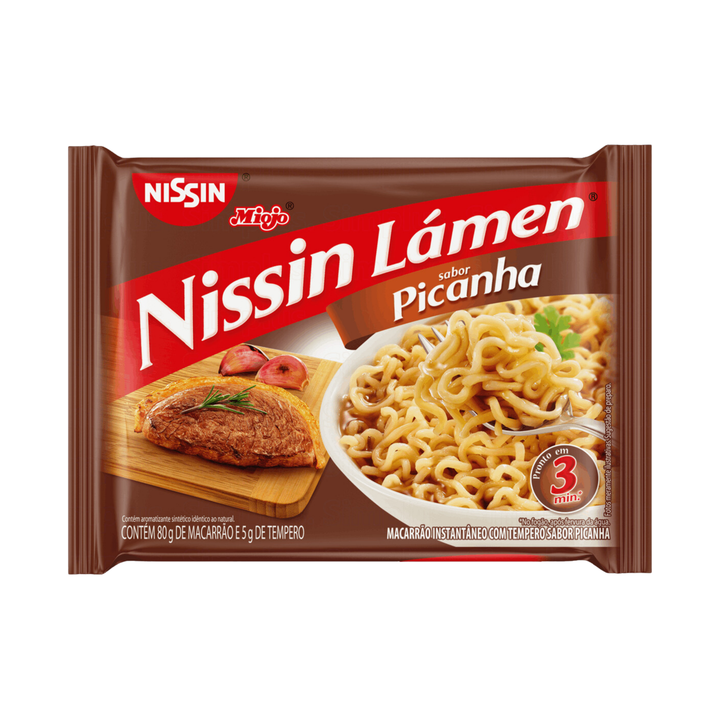Macarrão Instantâneo (Miojo) Sabor Picanha - NISSIN - 85g