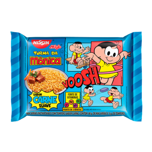 Macarrão Instantâneo (Miojo) Turma Da Mônica Sabor Carne - NISSIN - 80g