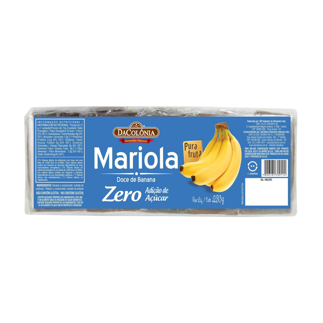Doce de Banana Mariola 0 Açúcares - DACOLÔNIA - 230g