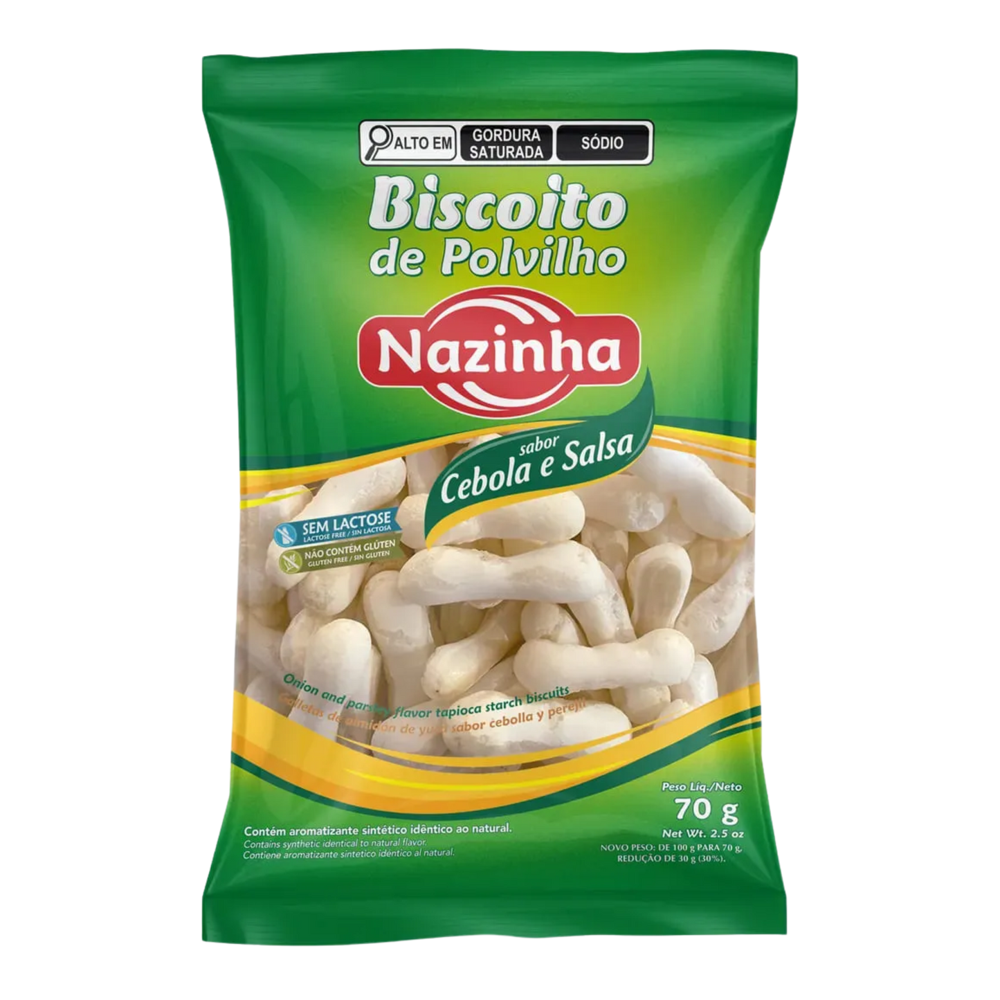Biscoito de Polvilho Cebola e Salsa  - Nazinha - 70g