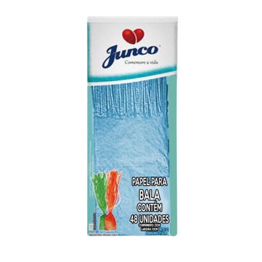 Papel Para Bala Azul Claro Franja - JUNCO - 48und - 23x7,5cm